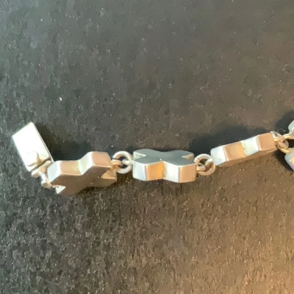 Vintage Sterling Silver X Bracelet    EUC - Picture 4 of 8
